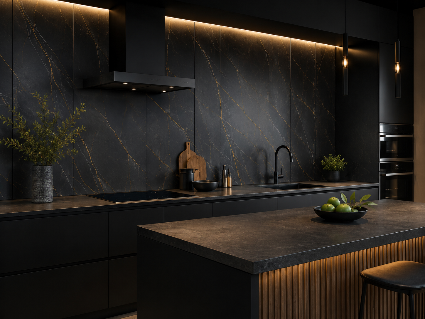 Cocina PVC acabado Negro Volcán